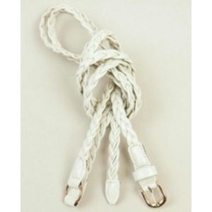 White Double Strap Twist Belt
